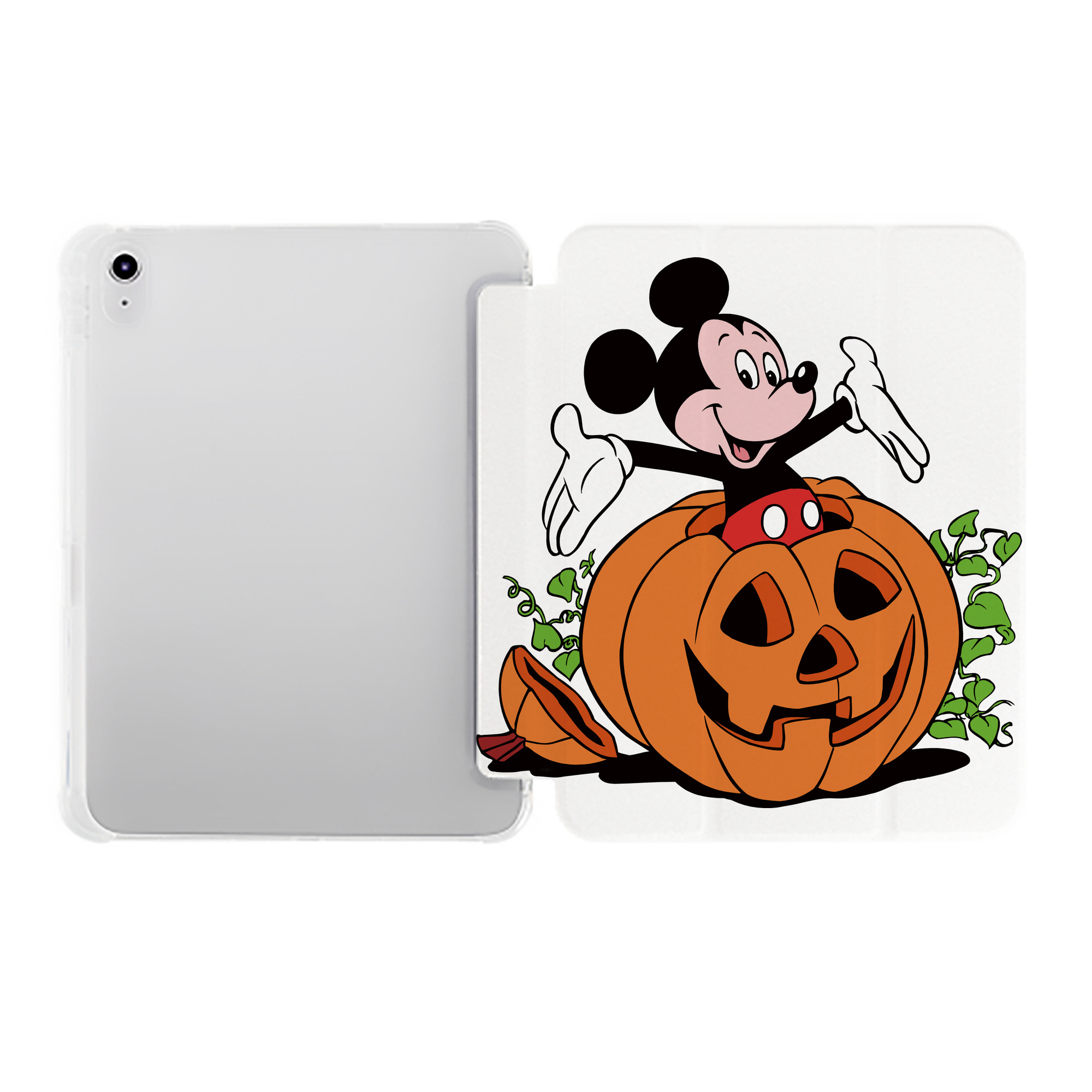 （画像用） ミッキーマウス Mickey Mouse IPad ケース ペン収納付き 三つ折りスタンド PUレザー×シリコン 対応機種9.5/10.5/10.9インチ